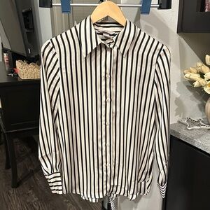 Striped Black and Cream Women's Top
